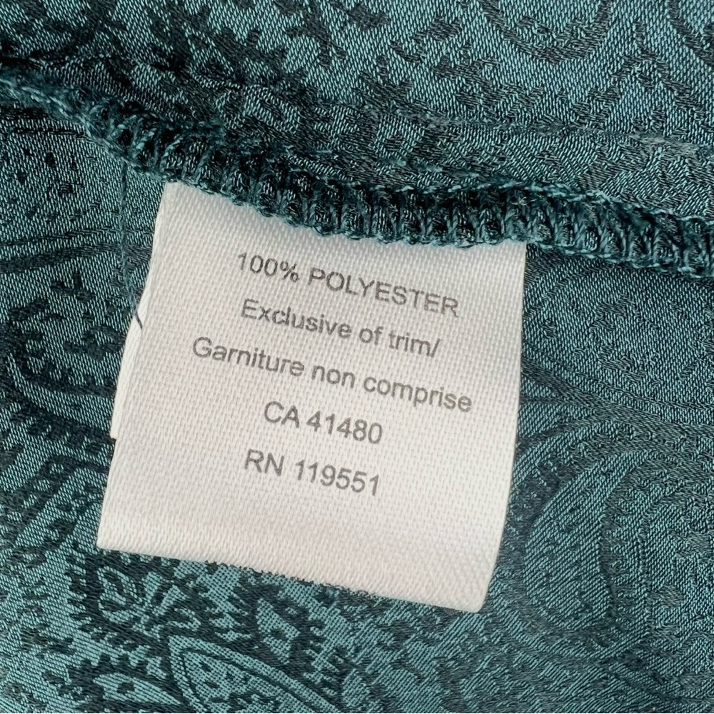 Gentle Fawn Size Medium Teal Paisley Boho Blouse Lace Yoke Flowy Shirt Top - Picture 6 of 7